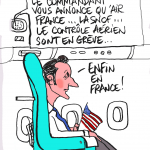 © Patrick Pinter - "il commandante annuncia che Air france, la SNCF, il controllo aero sono in sciopero" - macron: "finalmente in Francia!" - "The captain announce that Air France, the SNCF, the air space control are on strike" - Macron "At least in France!"